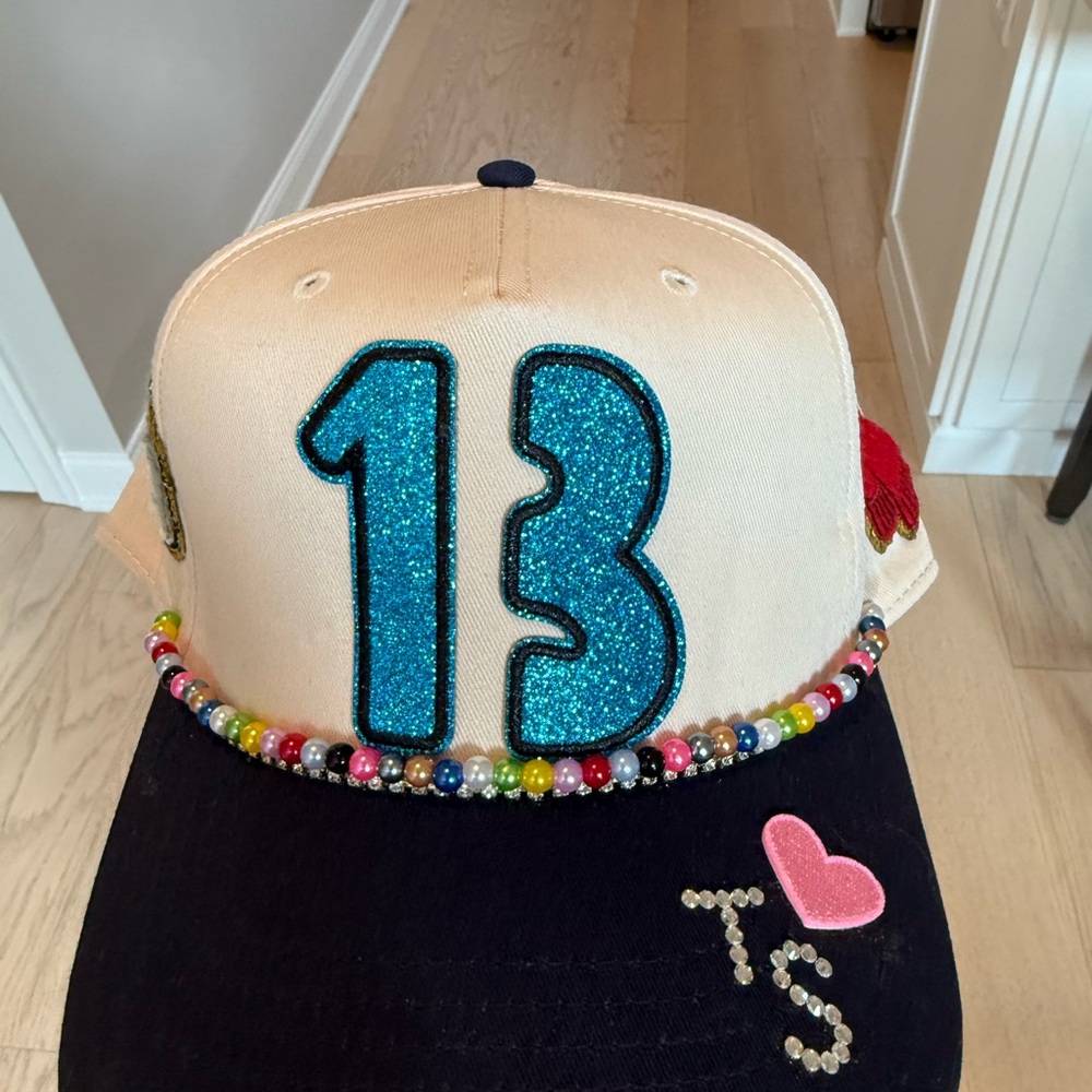 Swiftie Trucker Cream and Navy Hat